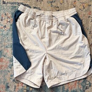 Peloton Cream Athletic Shorts